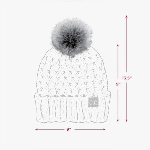 C.C Rust Bobble Beanie With Pom Pom - Picture 4 of 4